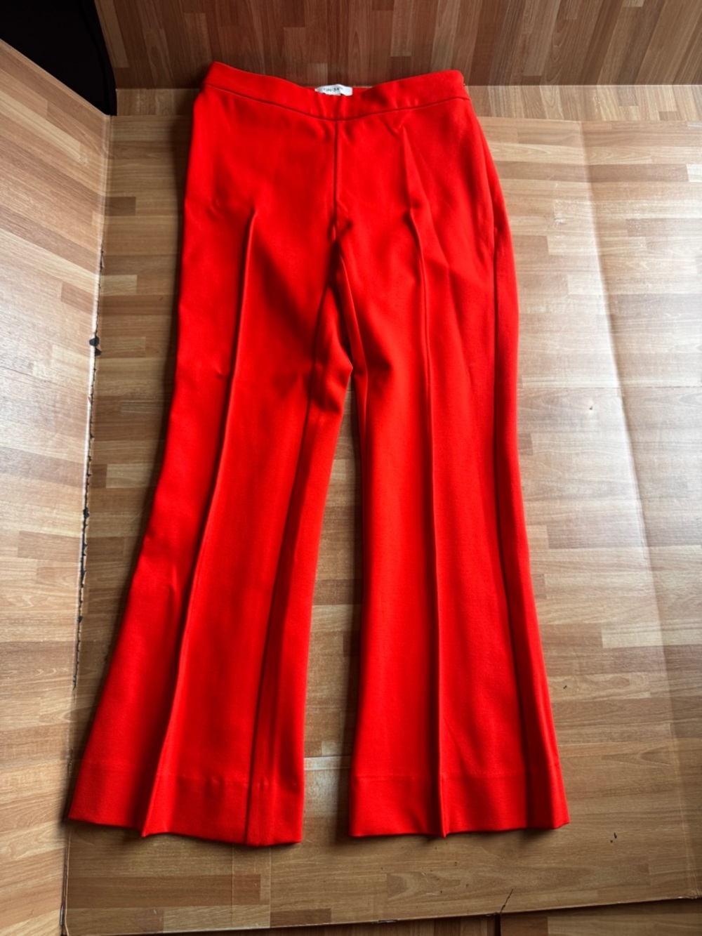 On 34th highrise wide leg red trousers ,size XS, side zipper